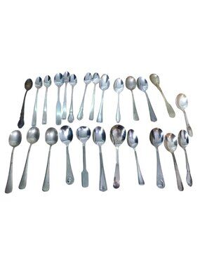 Vintage Silver Baby Spoon 25 Piece Lot Gerber Knobler Onieda Silco Sanitoy